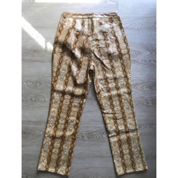 Free People Cowgirl Core Faux Leather Pants Snakeskin Zip Details Western - Picture 11 of 14
